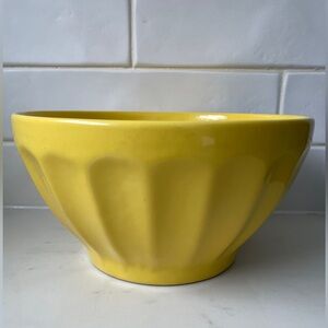 Vintage Yellow Ceramic Mixing Bowl | Portuguese Pottery | Fluted Stoneware